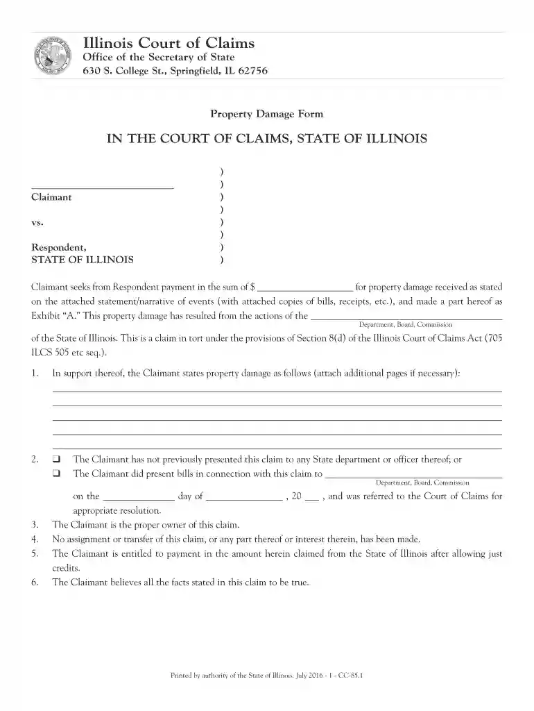 pothole damage claim illinois Preview on Page 1