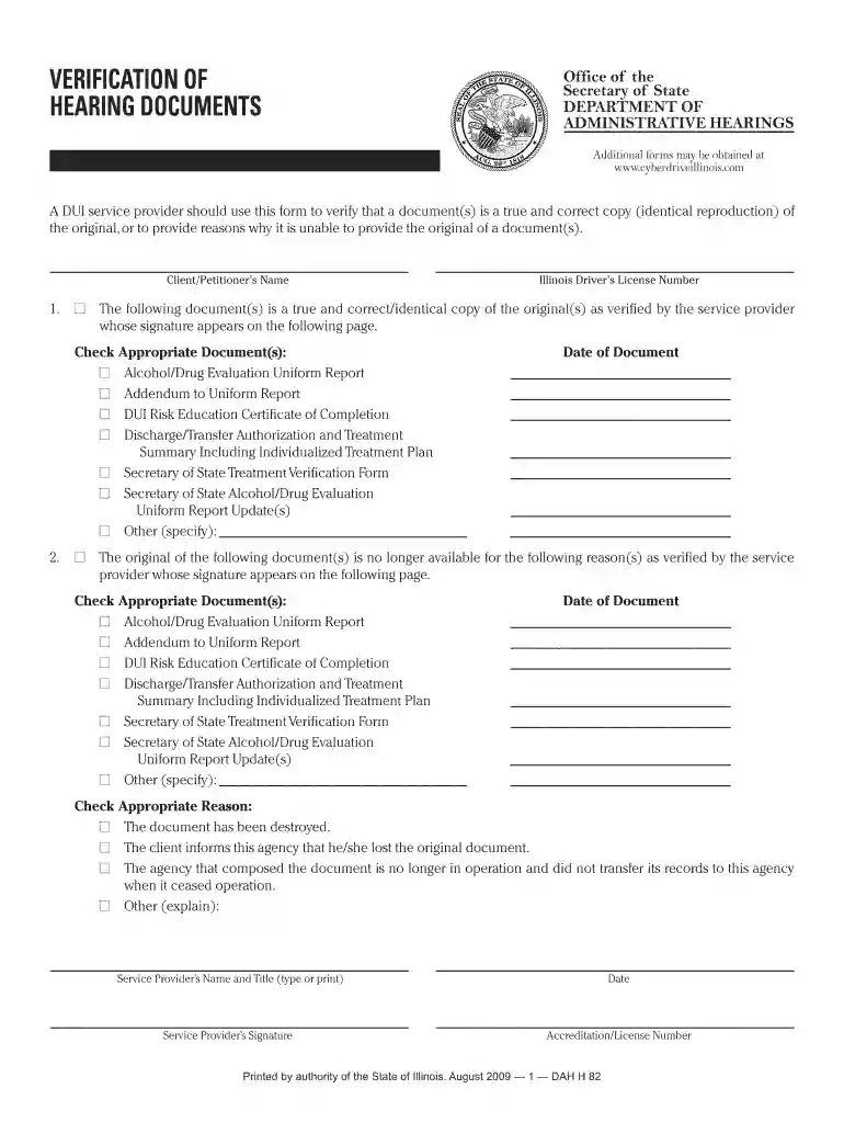 hearing documents template Preview on Page 1