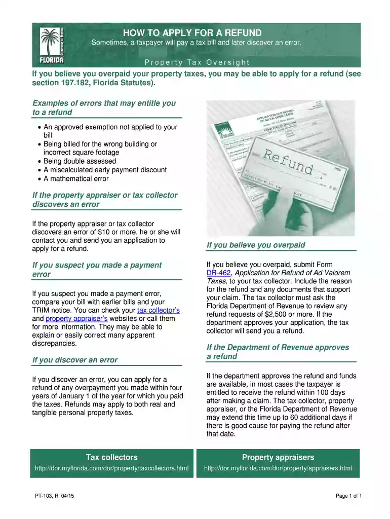 HOW TO APPLY FOR A REFUND Preview on Page 1
