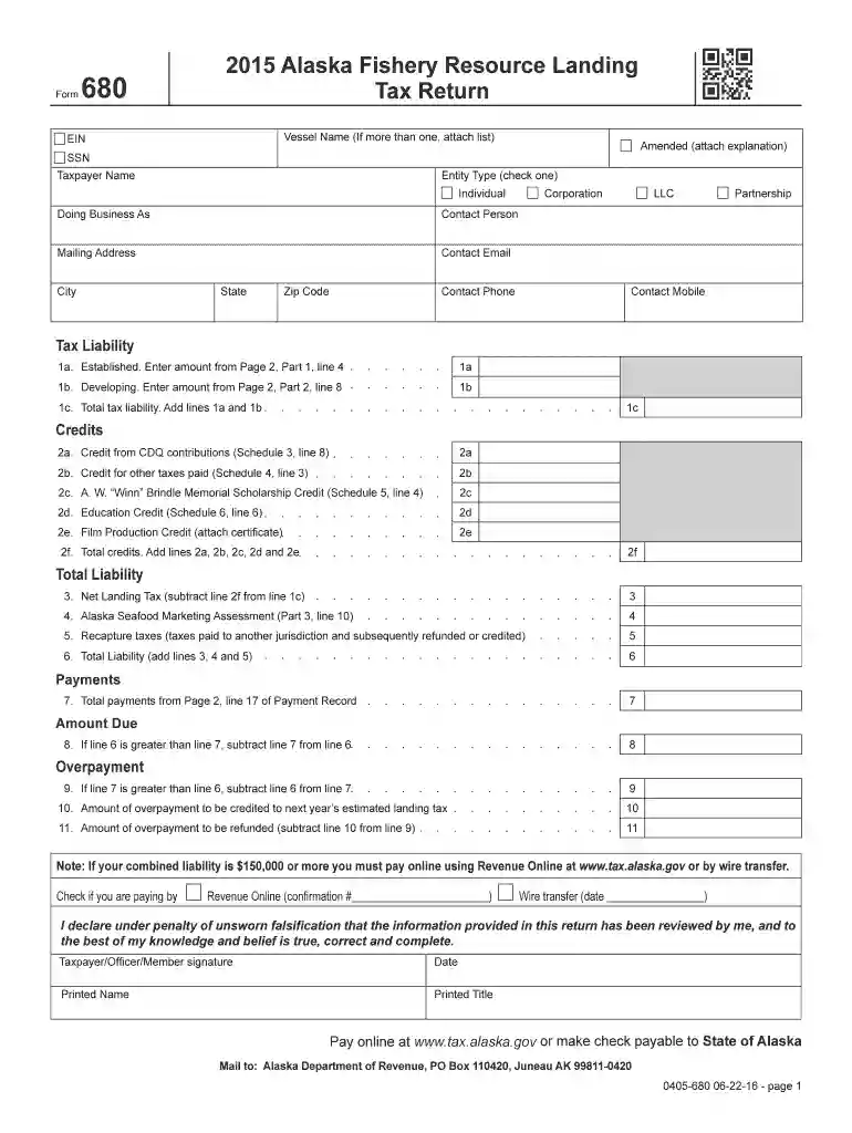 680 fishery tax form Preview on Page 1