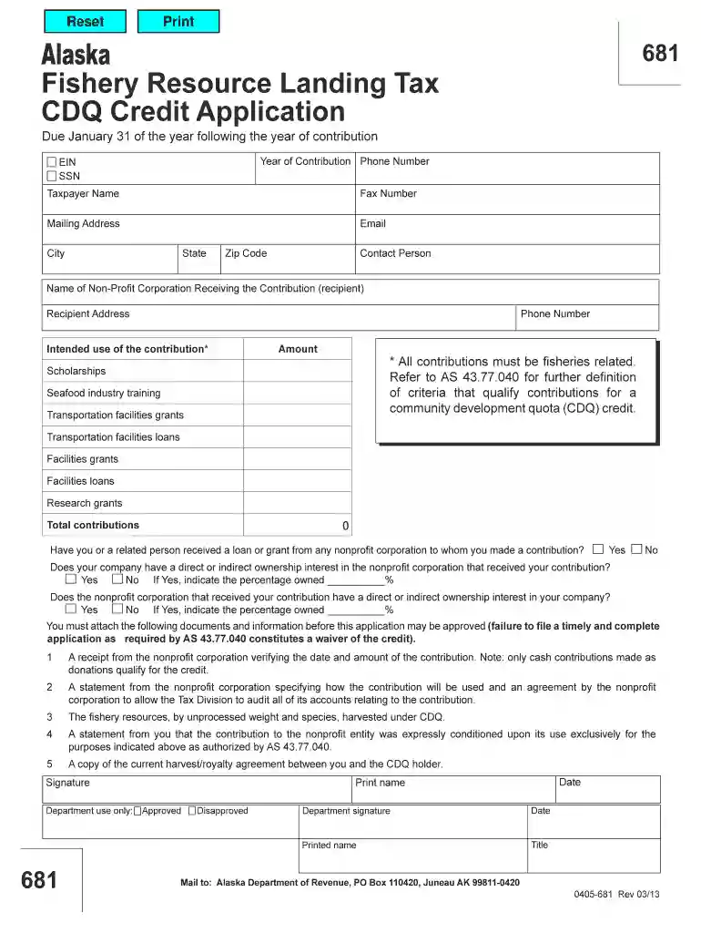 alaska resource landing tax cdq credit Preview on Page 1