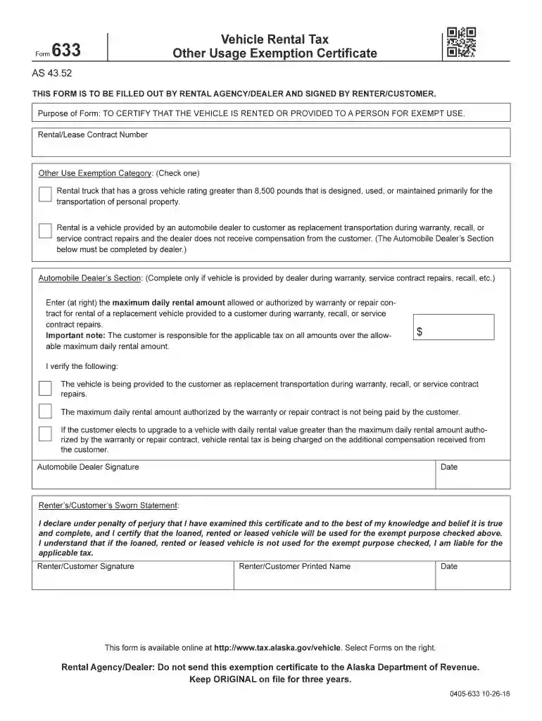 ak tax other exemption certificate Preview on Page 1