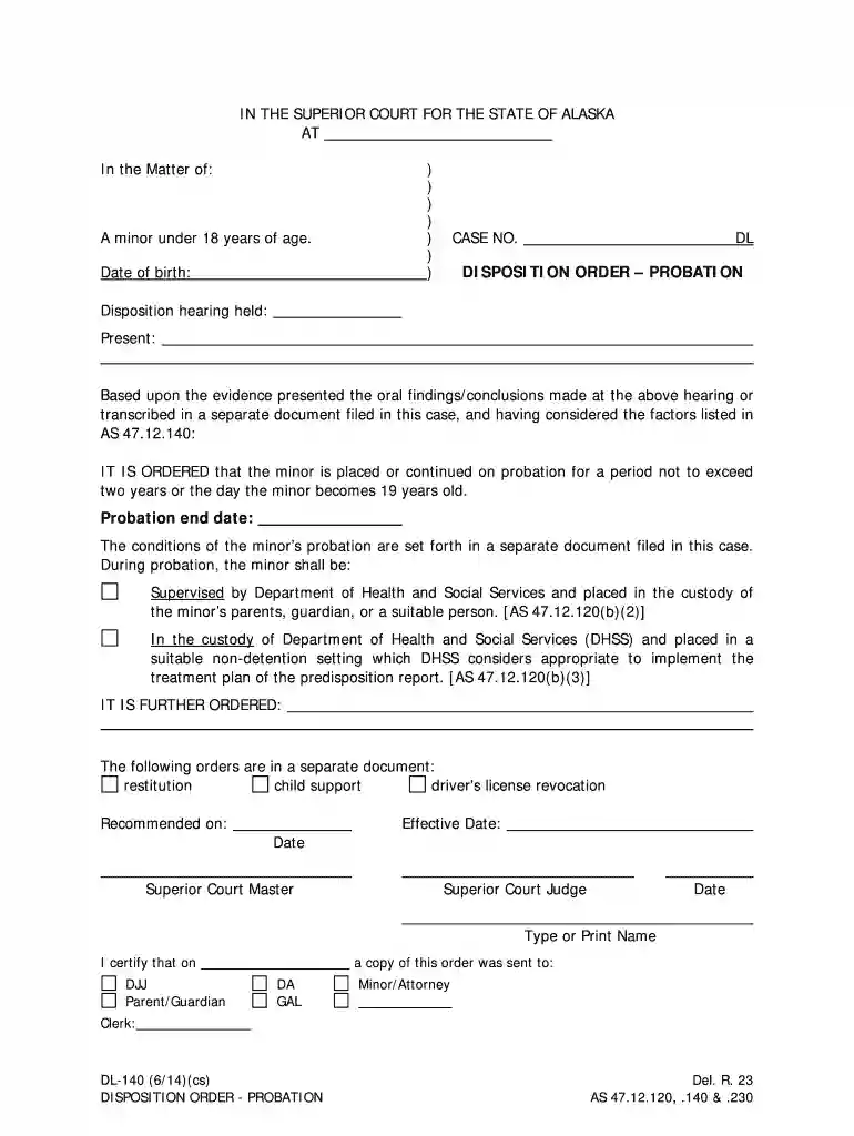 DL-140 - Alaska Court Records - State of Alaska Preview on Page 1