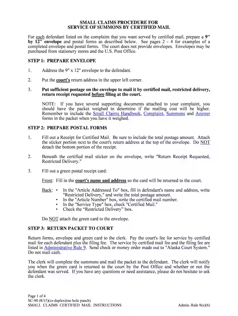 SC-90 - Alaska Court Records - State of Alaska Preview on Page 1