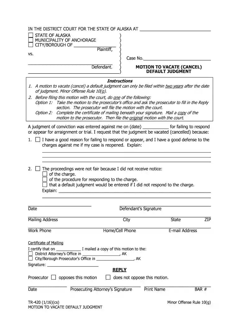 municipality of anchorage traffic form tr420 Preview on Page 1