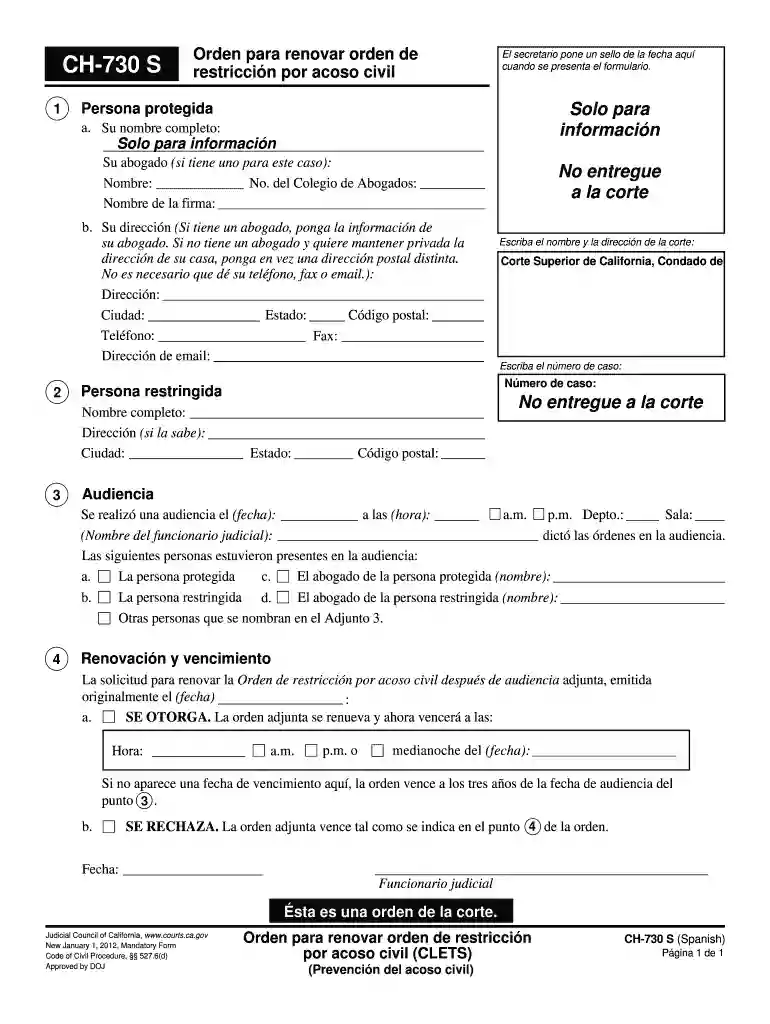 ca orden renovar civil Preview on Page 1