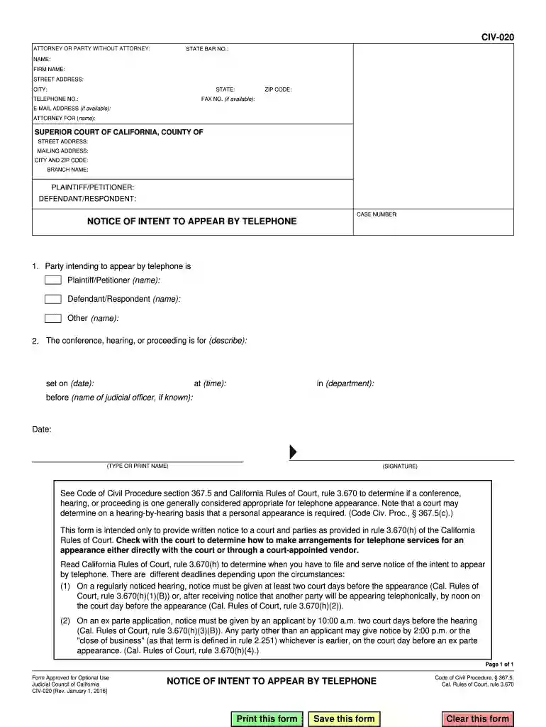 notice of appearance central district of california Preview on Page 1