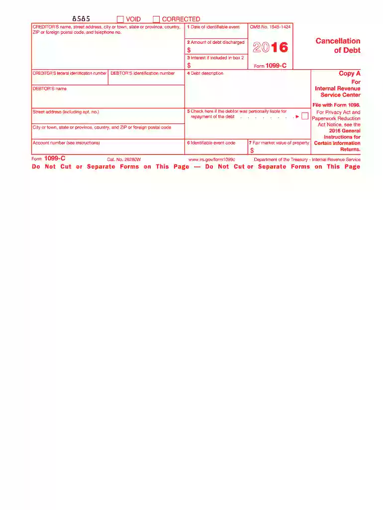 1099c 2016 form Preview on Page 1