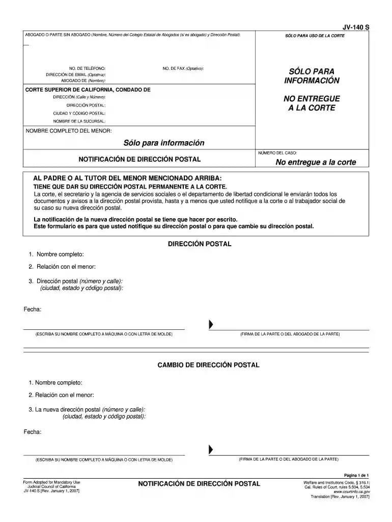 140 notificacion postal fillable Preview on Page 1