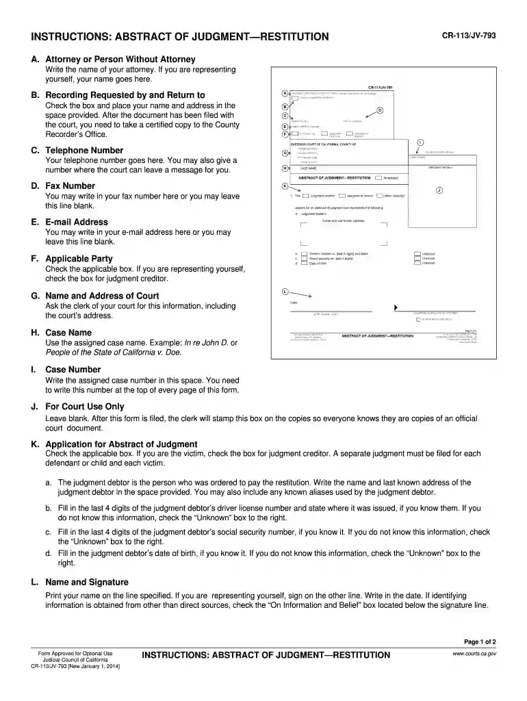 abstract of judgment Preview on Page 1