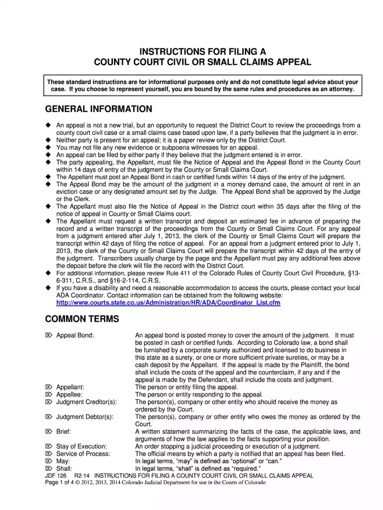 Overview Of Small Claims - Civil Law Self-Help Center - courts state co Preview on Page 1