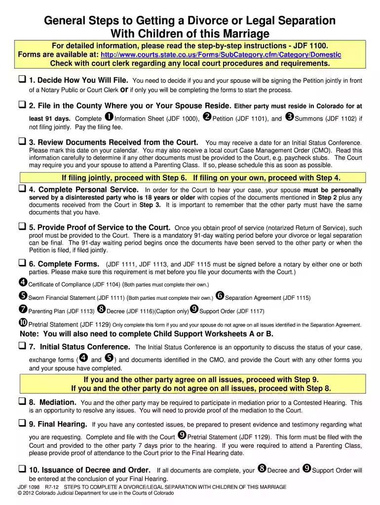 colorado jdf 1098 form Preview on Page 1