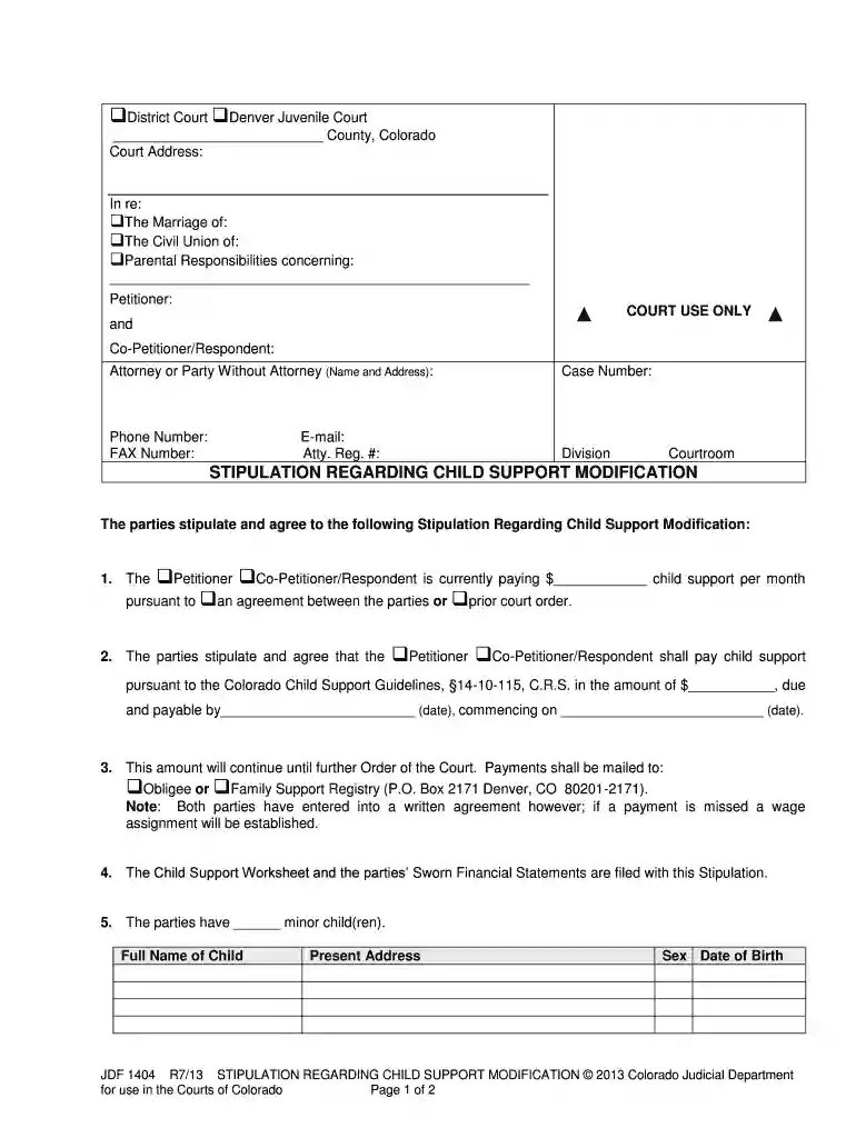 colorado stipulation support Preview on Page 1