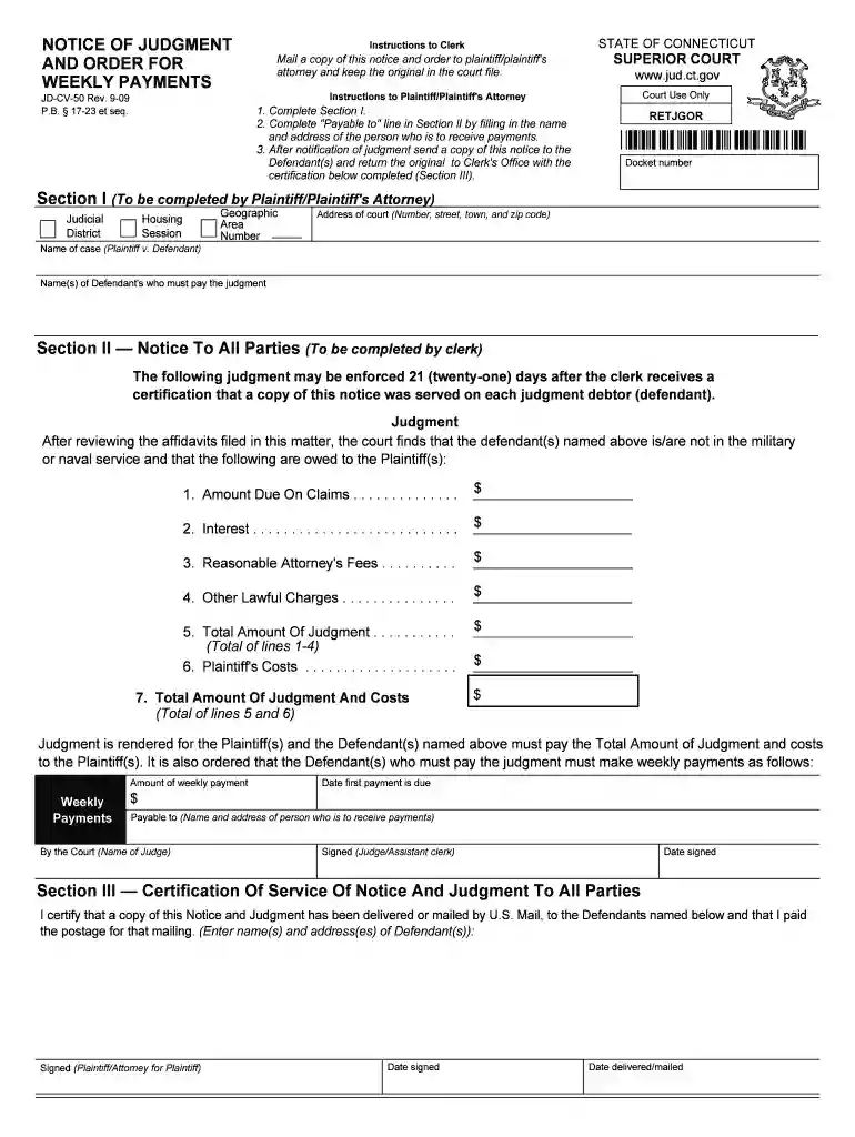 notice judgment order Preview on Page 1
