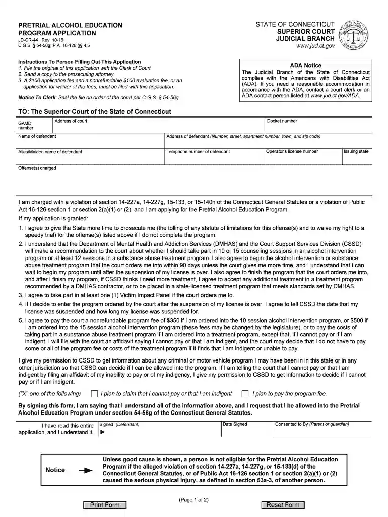 a44 form Preview on Page 1