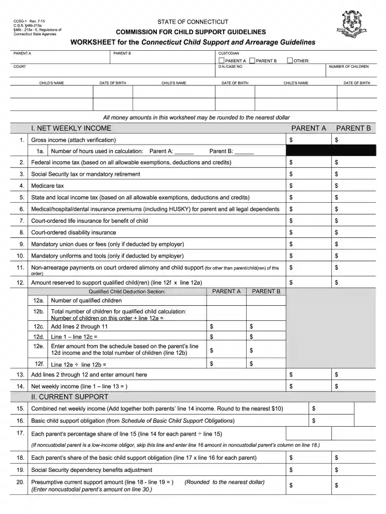 ct child support calculator Preview on Page 1