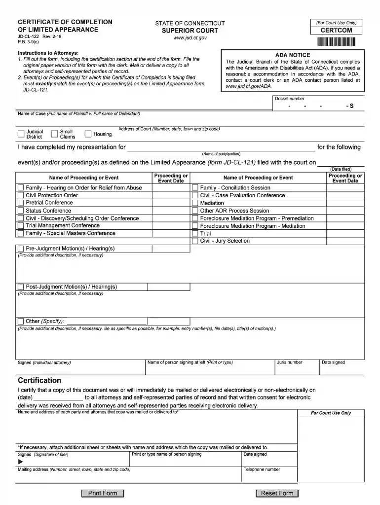 ct limited appearance Preview on Page 1