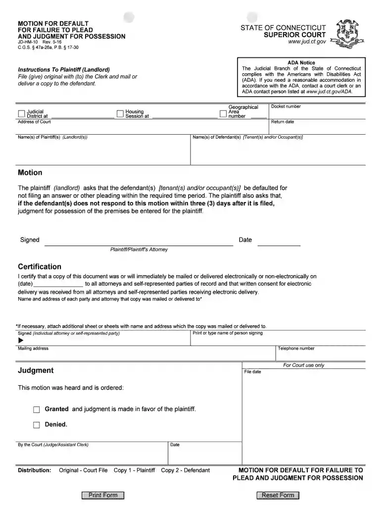 motion default failure plead Preview on Page 1