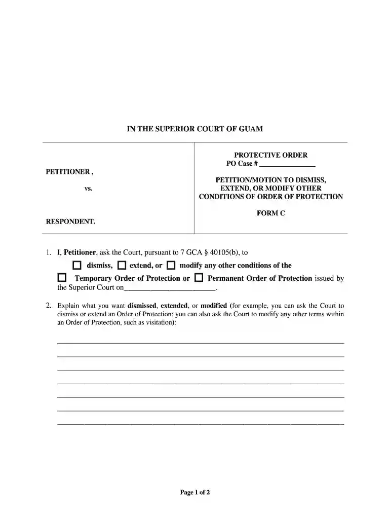 Petition Motion to Dismiss, Extend, or Modify Other Conditions of - guamcourts Preview on Page 1