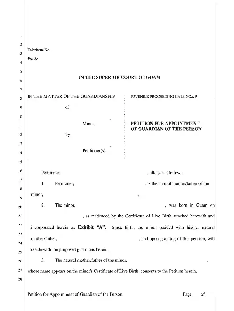 guam petition form Preview on Page 1