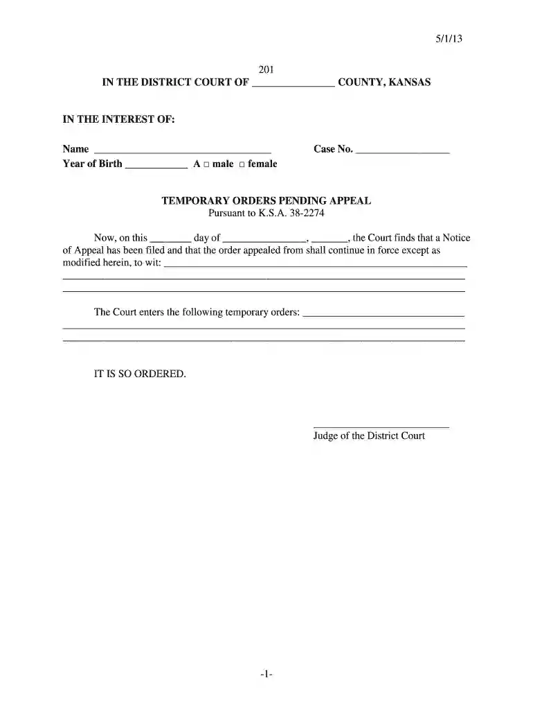 5 1 13 -1- 201 IN THE DISTRICT COURT OF - Kansas Judicial Council - kansasjudicialcouncil Preview on Page 1