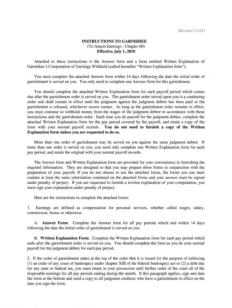 instructions garnishee get Preview on Page 1