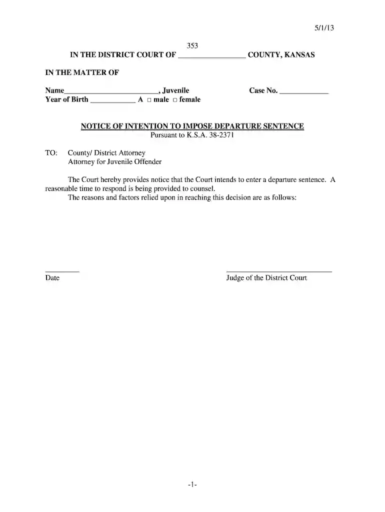 departure sentence 353 form Preview on Page 1