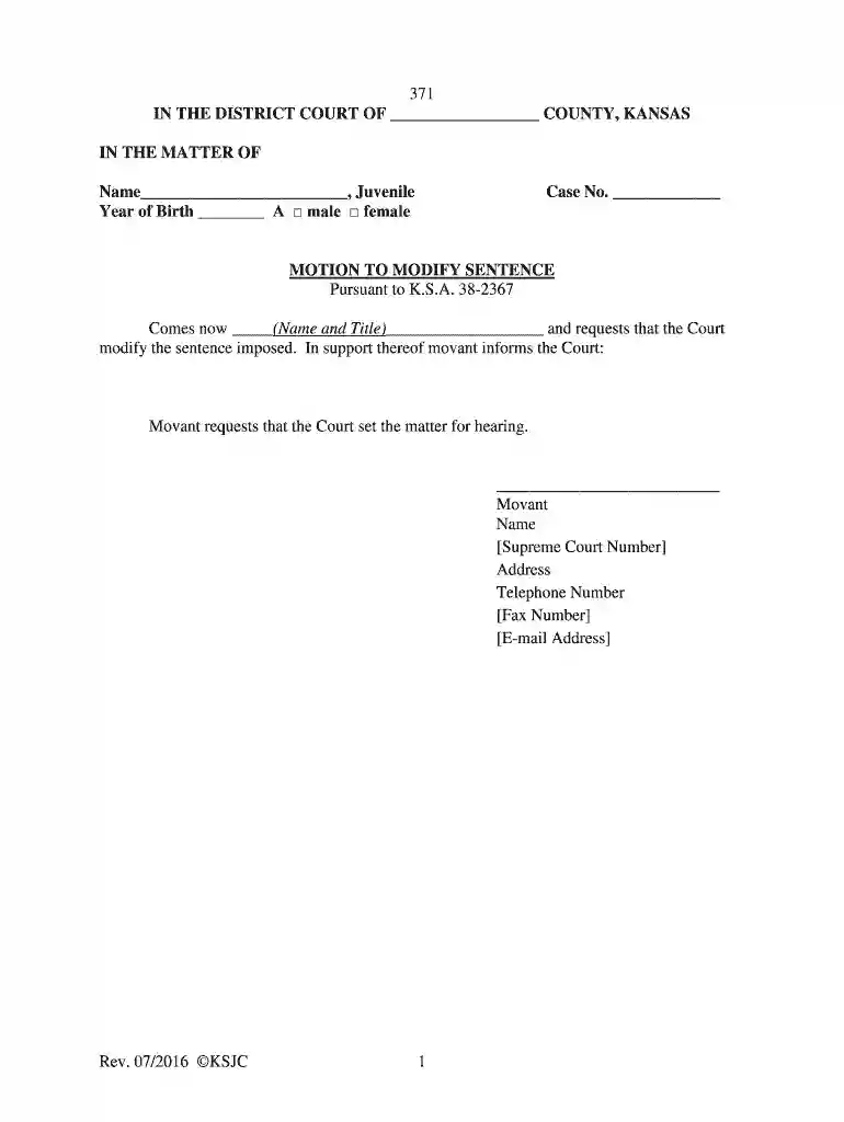 371 motion to modify sentence Preview on Page 1