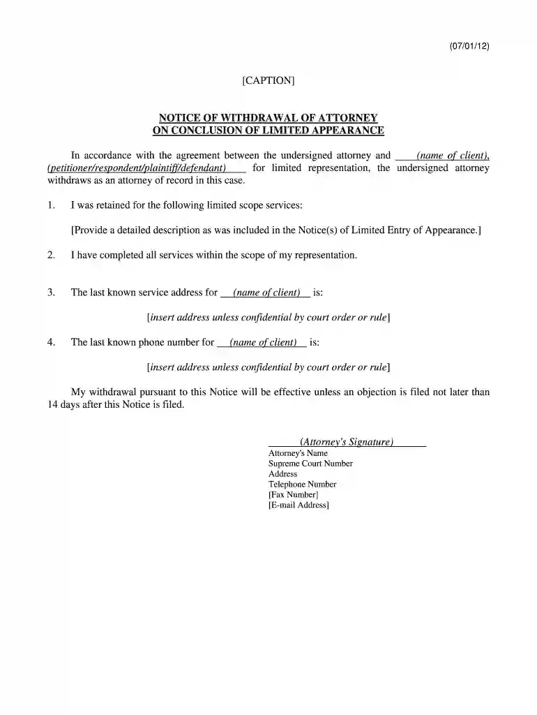 2012 kansas notice withdrawal conclusion template Preview on Page 1