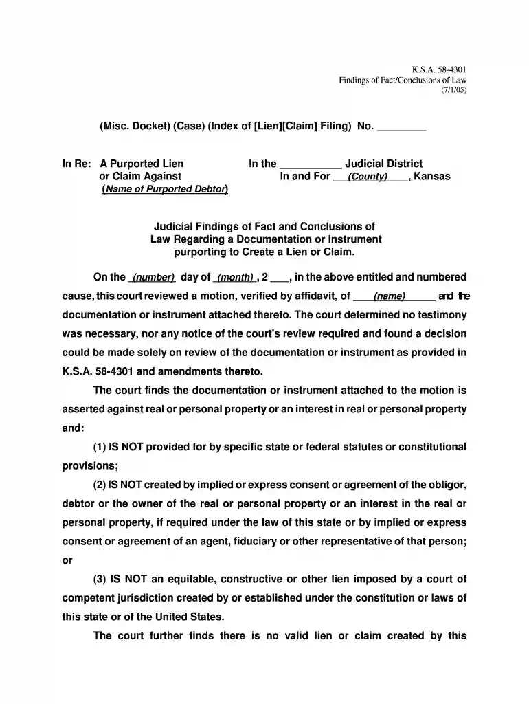 kansas judicial fact documentation online Preview on Page 1