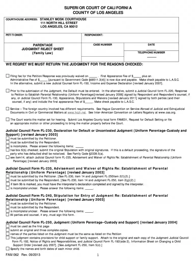 Judgment Reject Paternity Revised September ... - e-legal-forms.com Preview on Page 1