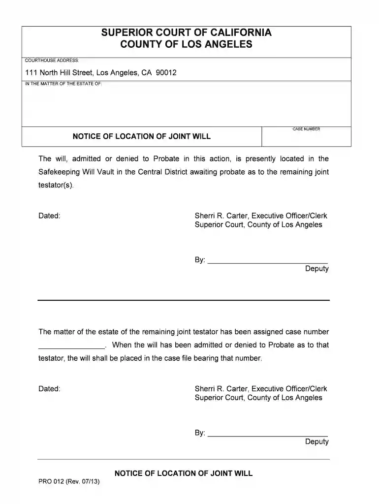 los testator deputy Preview on Page 1