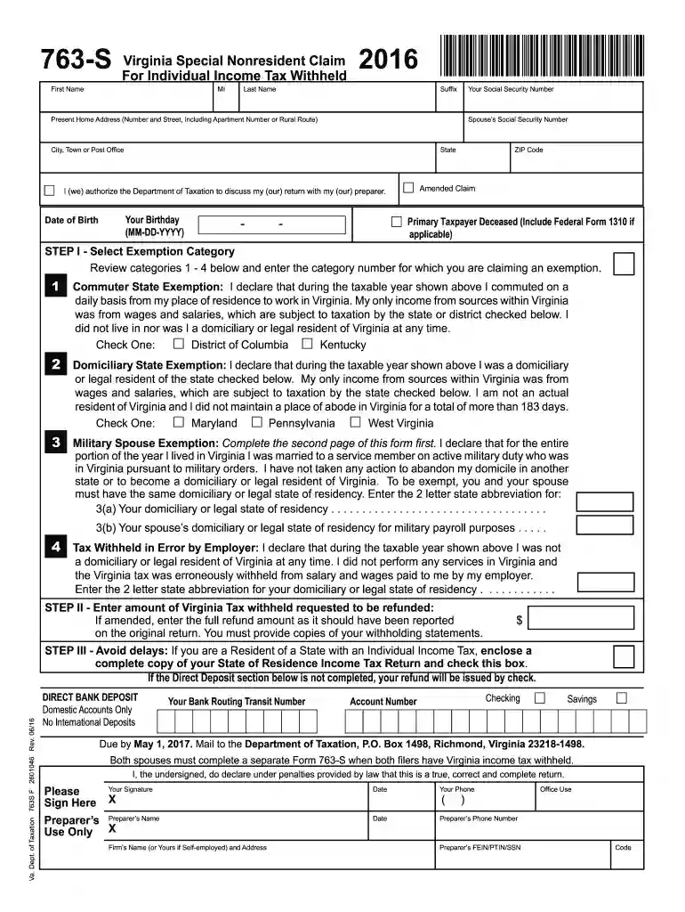 form 763s tp Preview on Page 1