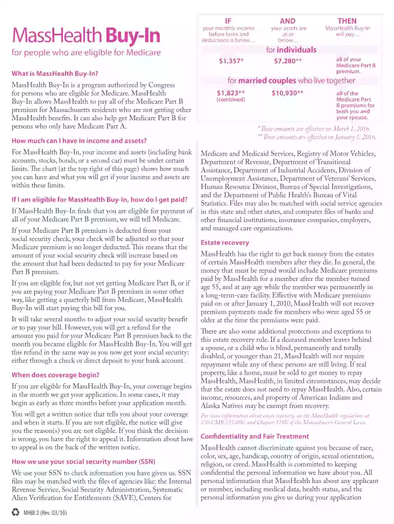 masshealth buy in application Preview on Page 1