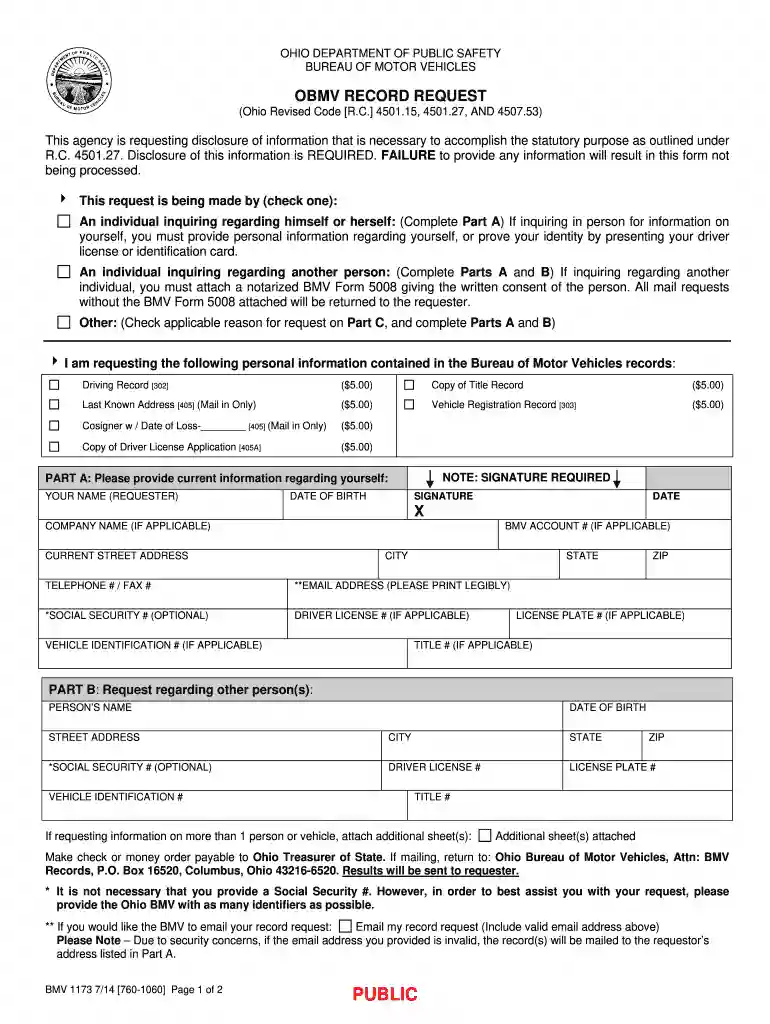 ohio bmv forms Preview on Page 1