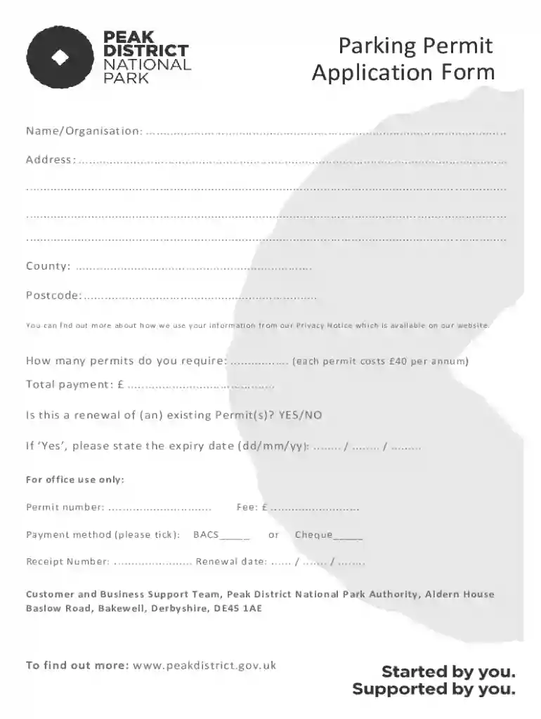 peak district parking permit Preview on Page 1