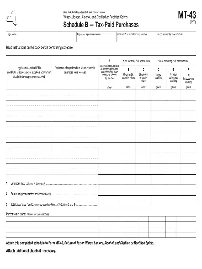 nys form mt 43 Preview on Page 1