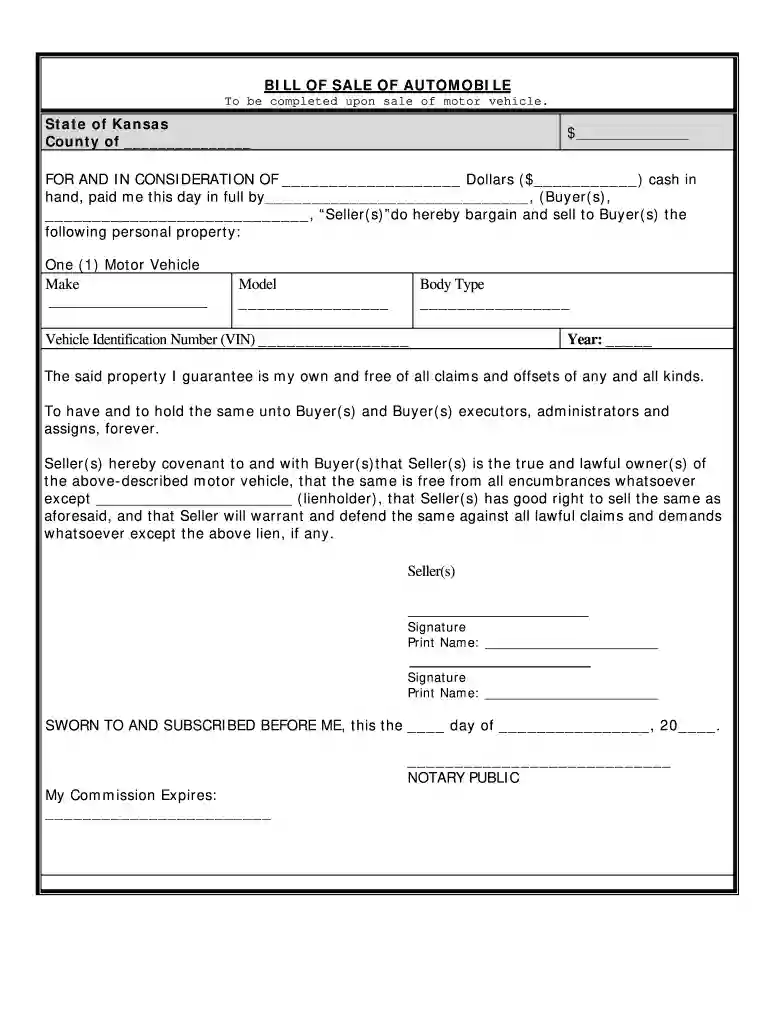 simple bill of sale Preview on Page 1