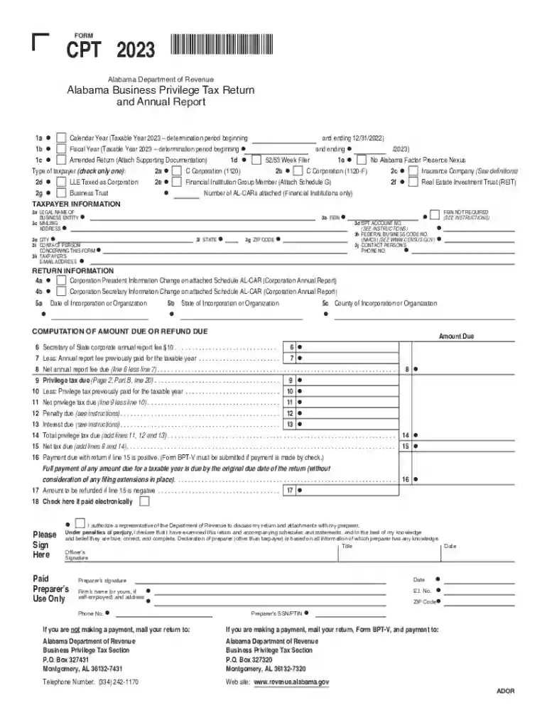 1a Calendar Year (Taxable Year 2023 determination period beginning Preview on Page 1