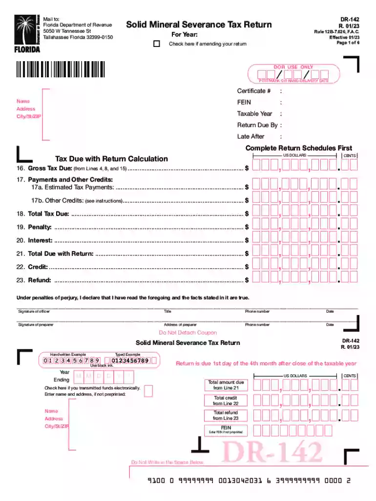 Florida Department of Revenue Application for Refund Section 1 Preview on Page 1