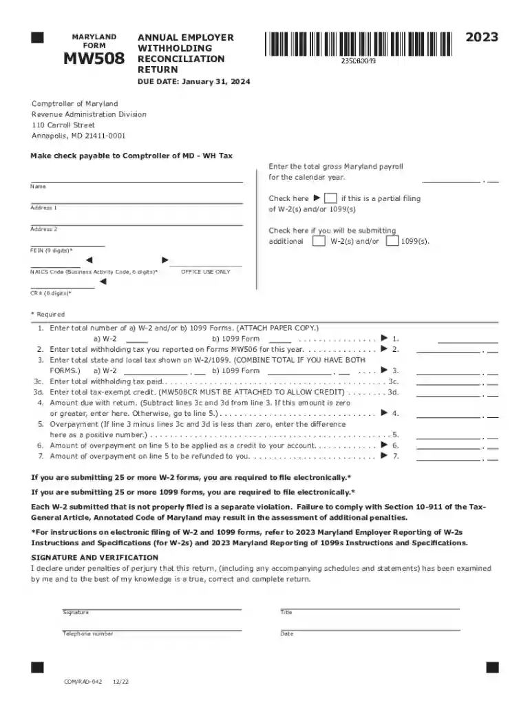Maryland State Tax Information - Support Preview on Page 1