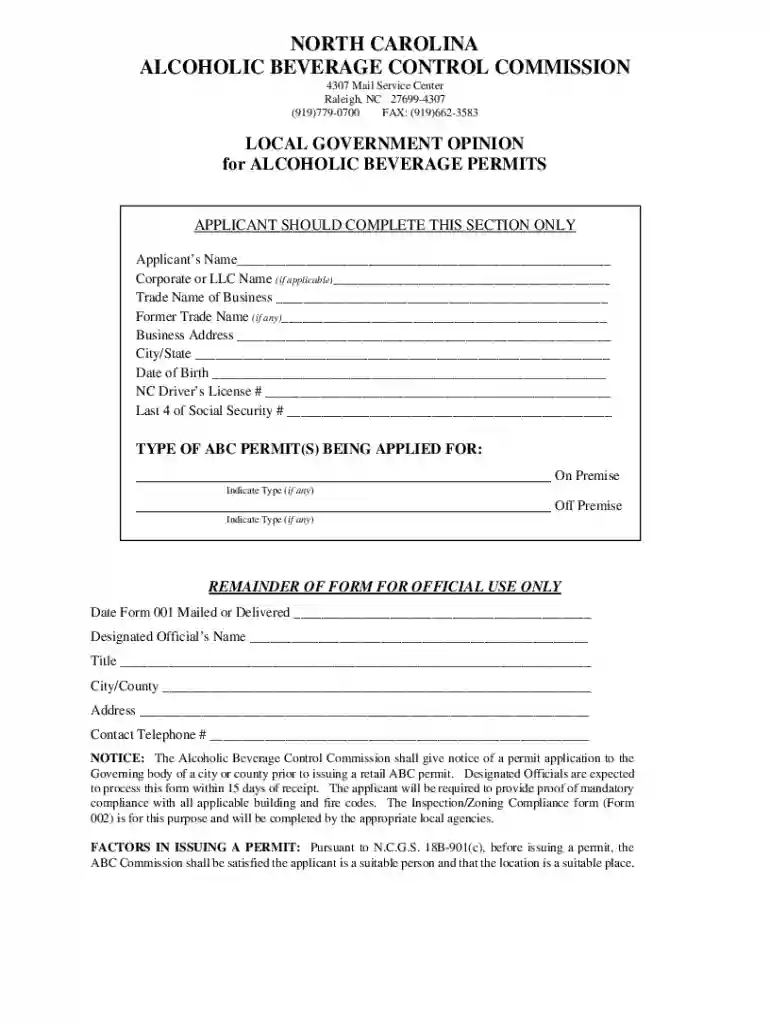ABC Quick Guide Overview of NC ABC Laws, Rules, and Preview on Page 1