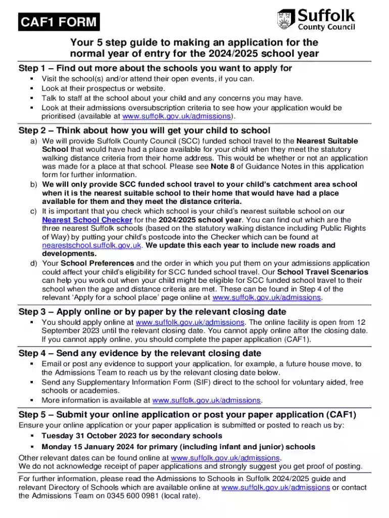 caf1 form Preview on Page 1