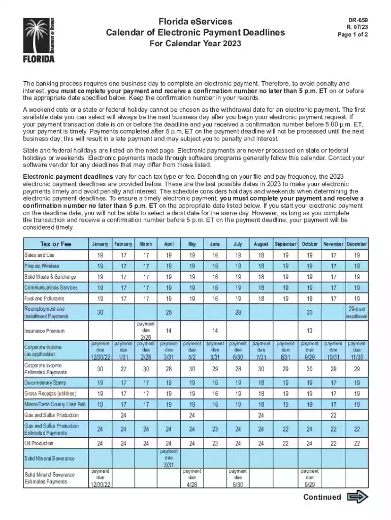 2023 fl due dates Preview on Page 1