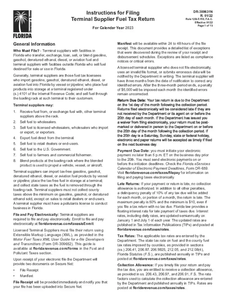 Instructions for Filing Wholesaler Importer Fuel Tax Return Preview on Page 1