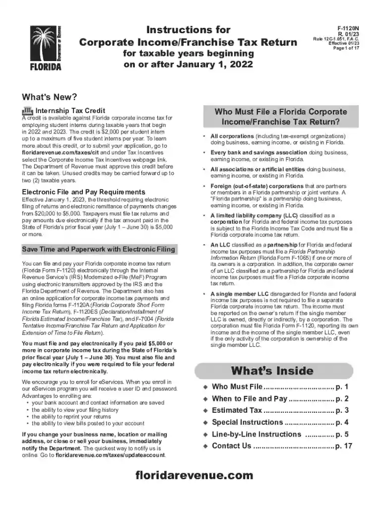florida corporate income tax Preview on Page 1