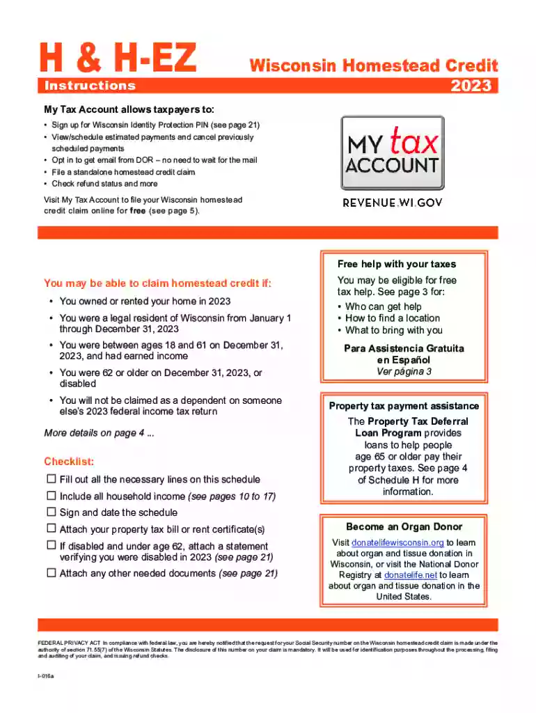wisconsin homestead credit form 2023 Preview on Page 1