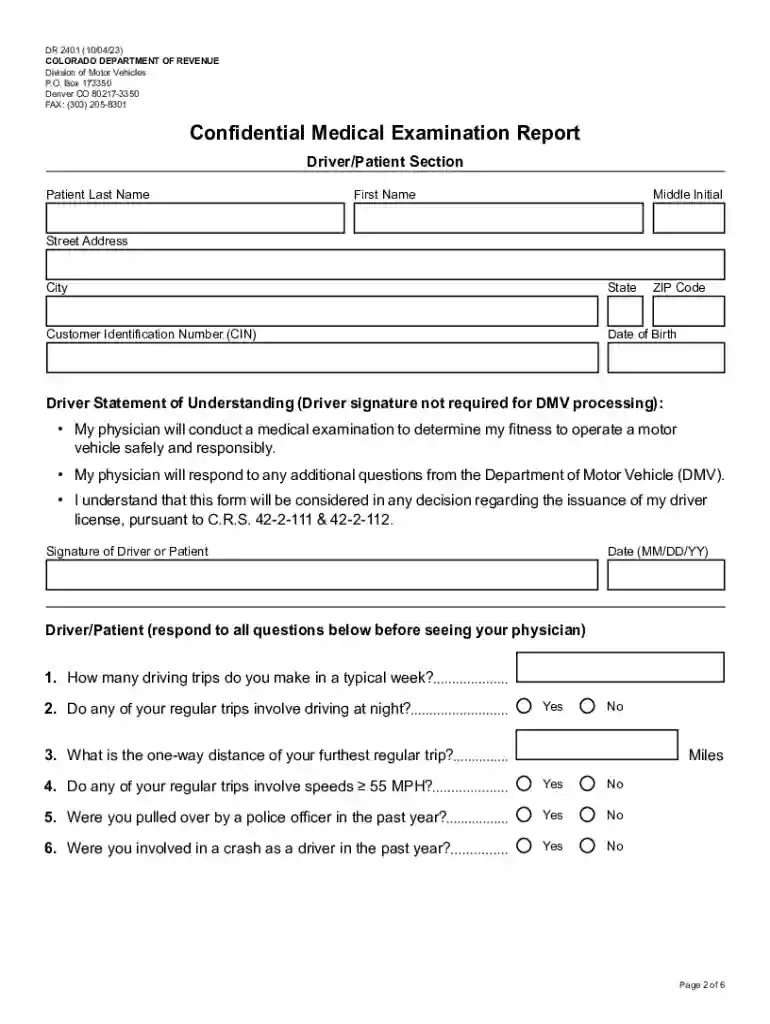 colorado dmv form dr 2401 Preview on Page 1