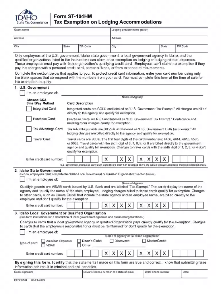tax exemption form from the state of idaho Preview on Page 1