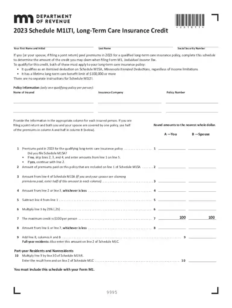 Long-term Care Insurance Income Tax Credit Preview on Page 1